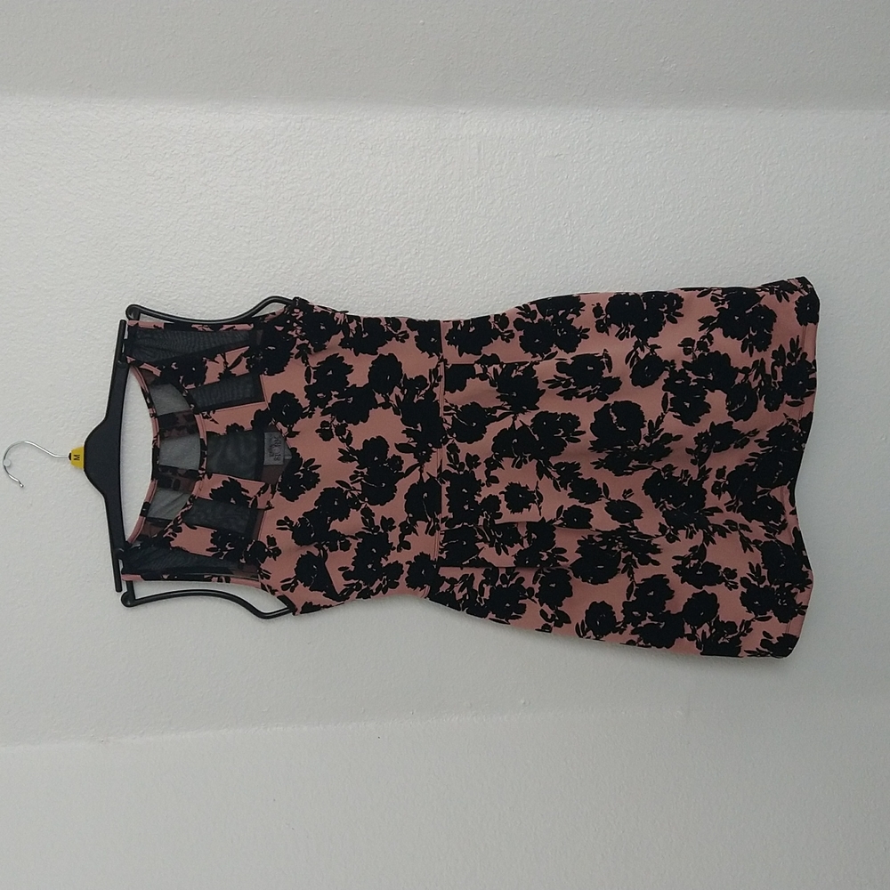 Pink and Black Floral Dress